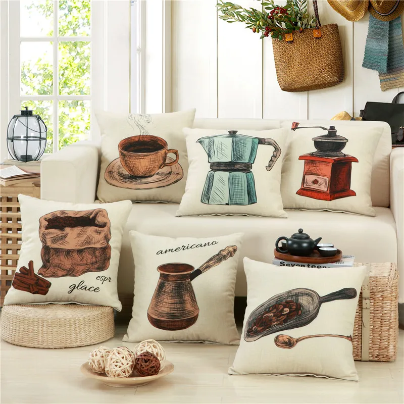 Льняная хлопчатобумажная Подушка hap deer с принтом для дивана автомобильное