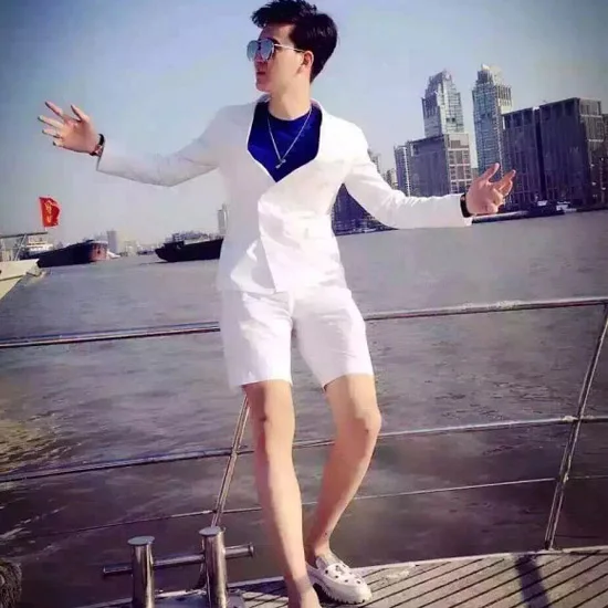 Business + Shorts Set Japan and Korea fashion Men's suits summer Catwalk shows leisure party man suit | Мужская одежда