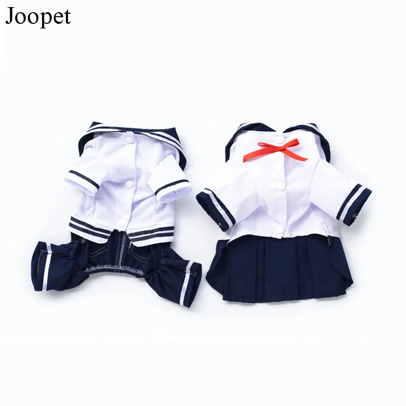 2016 Дешевое летнее платье для собаки Темно-Синяя Униформа одежда собак красивая