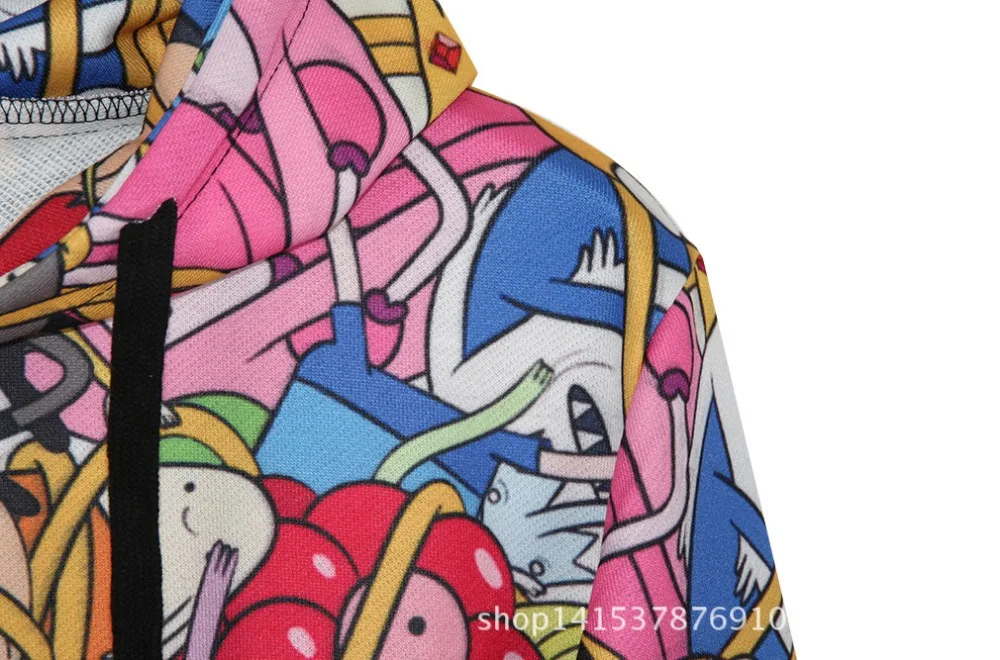 Harajuku 3D принт Приключения go with Finn свитшоты с Джейком пальто Модная длинным рукавом