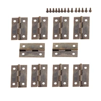 10pcs 35x22mm furniture cabinet drawer door butt hinge antique bronze decorative hinges for jewelry wooden box with screws