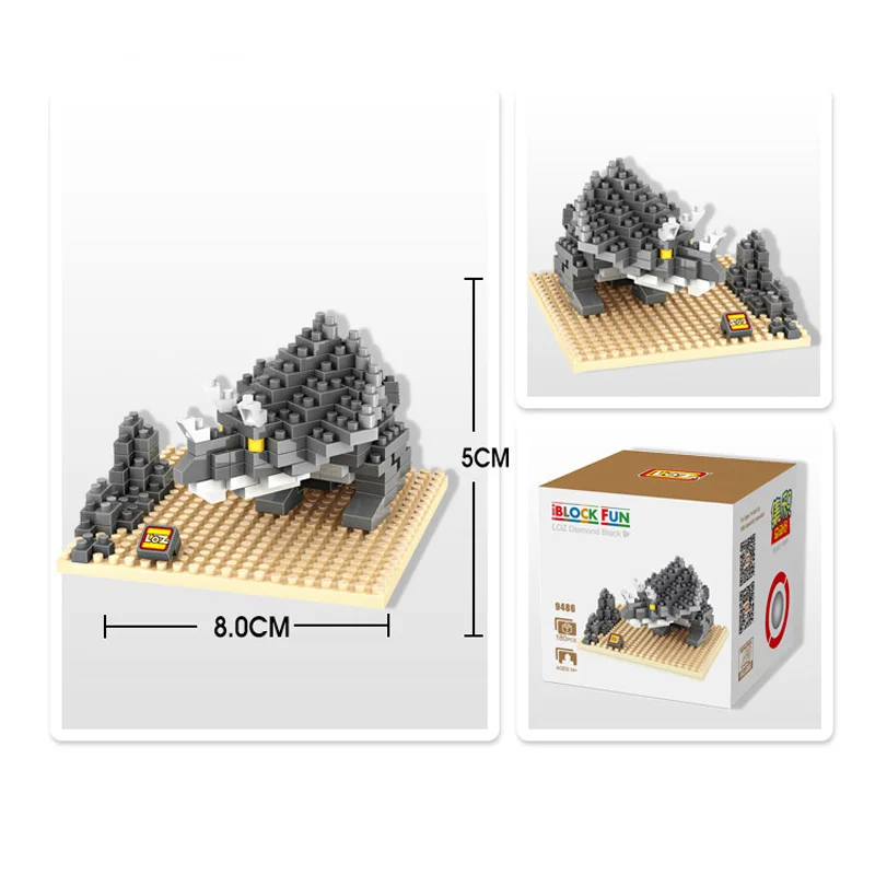 LOZ алмазные блоки динозавр строительные 3D Действие Детские игрушки персонажи