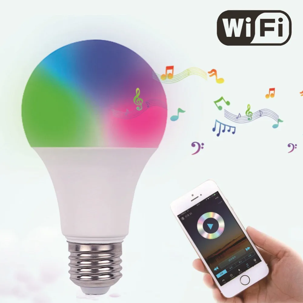 Смарт-лампа с Wi-Fi 7 Вт E27 E26 B22 электрическая лампочка с регулируемой яркостью для дома синхронизации Светодиодная лампа накаливания совместима с Alexa и Google Home