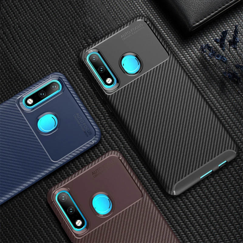 Чехол для Huawei P30 Lite из углеродного волокна мягкая силиконовая простая