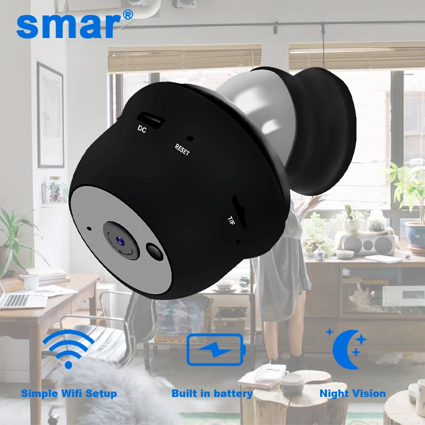 Беспроводная IP камера Smar Home 720P HD поддержка 64 ГБ TF карта P2P облачный просмотр и