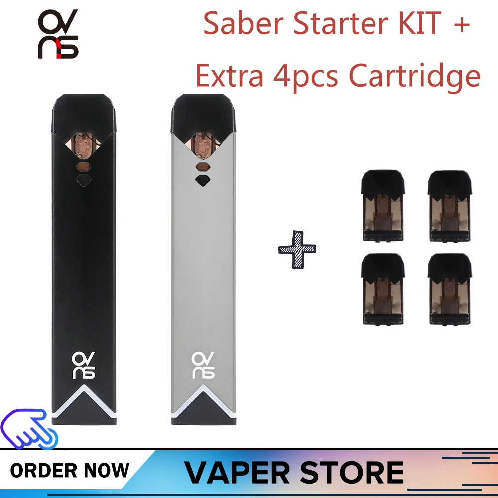 Оригинальный стартовый набор Ovns Saber вейп 4 шт. картриджи 1 8 мл Ом электронная