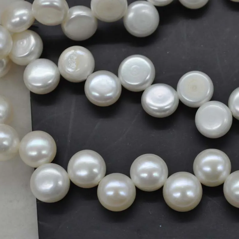 

wholesale 1 strand 9-10mm button flat freshwater pearl various colors