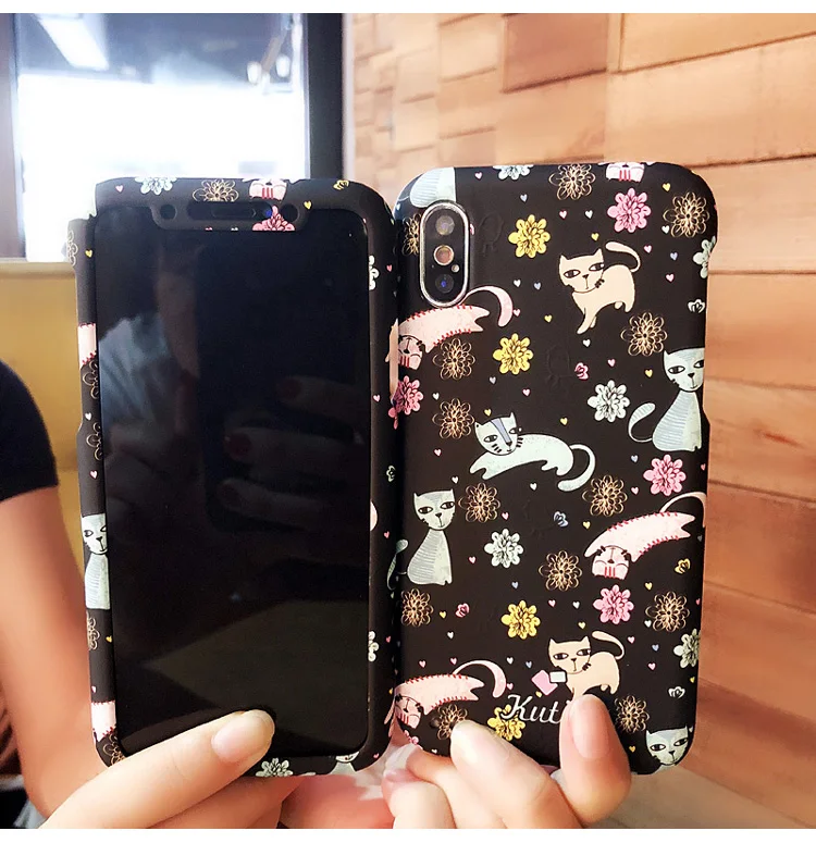 Для iphone 8 8plus чехол сова 360 Защита Передняя и задняя матовая крышка coque для X 6 6S 6SP 7