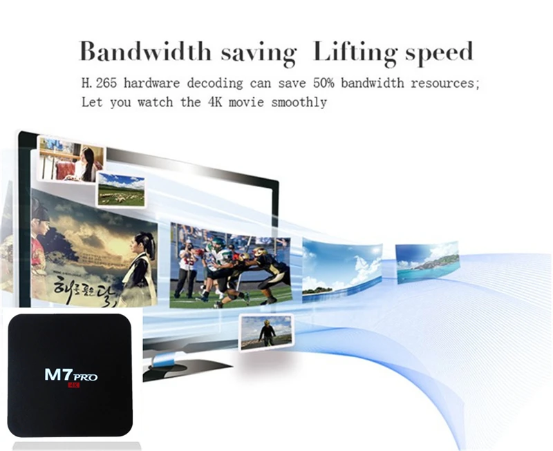 M7 Pro Android 5.1 TV Box Коди Предварительно установленной S905 Amlogic Quad Core WiFi 4 К H. 265 лучше чем