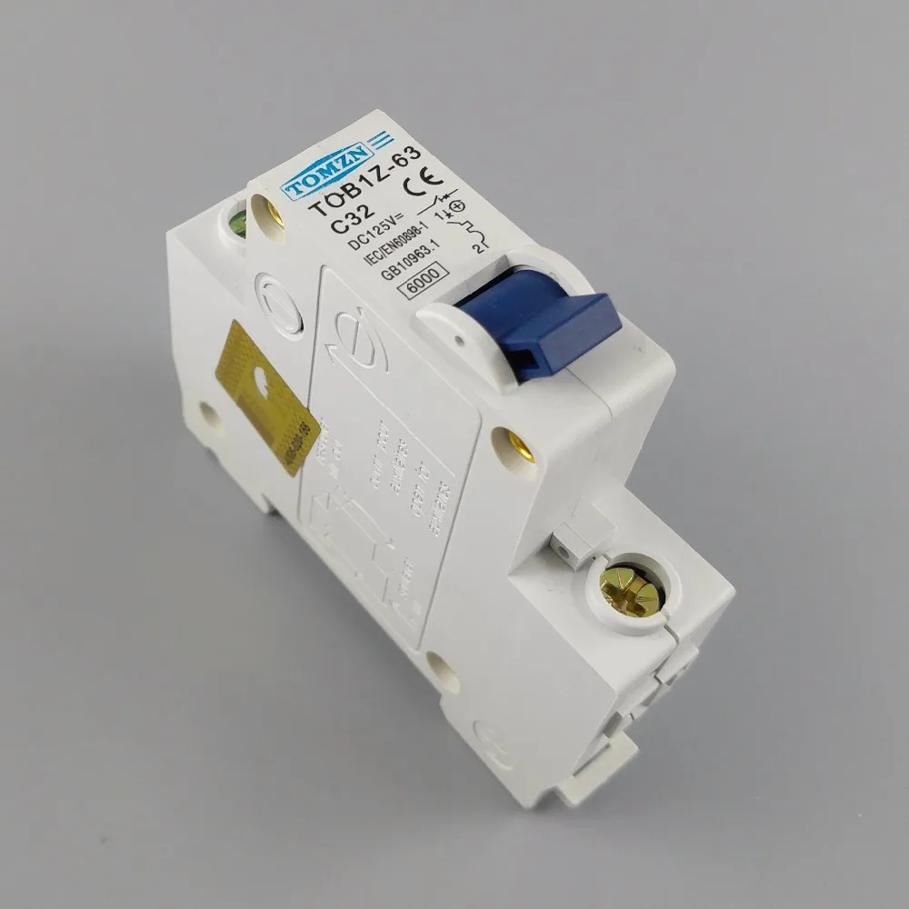 1P 32A DC 125V автоматический выключатель MCB C Кривая
