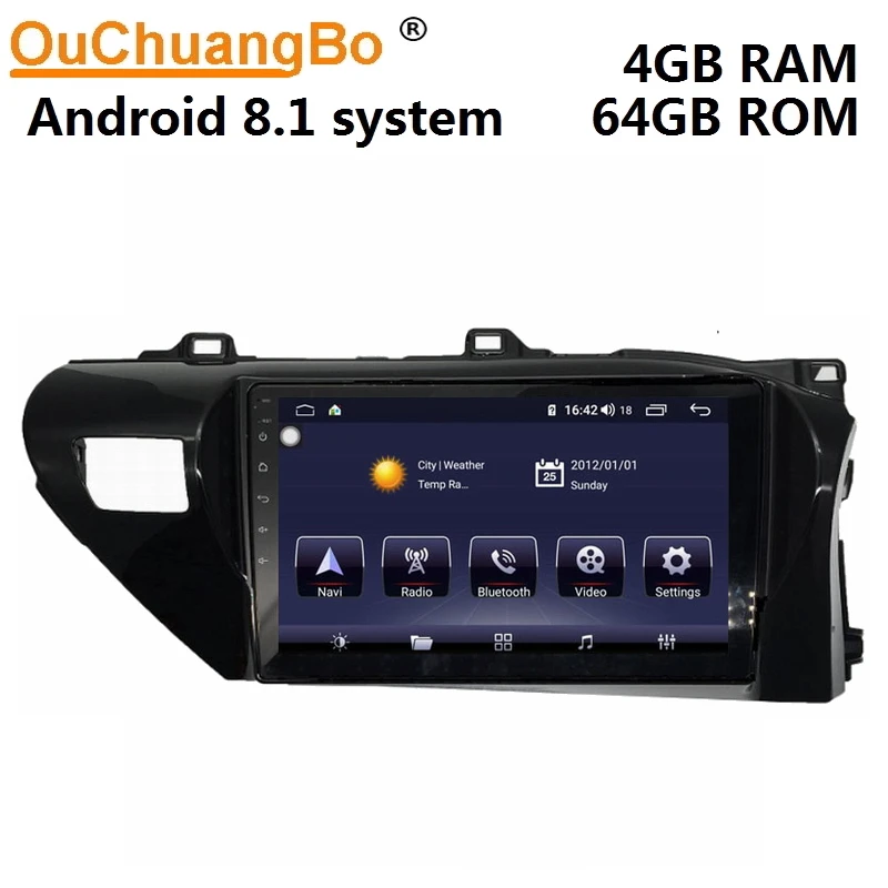 

Ouchuangbo android 10 radio stereo player for Hilux support gps navigation 8 core Right driving