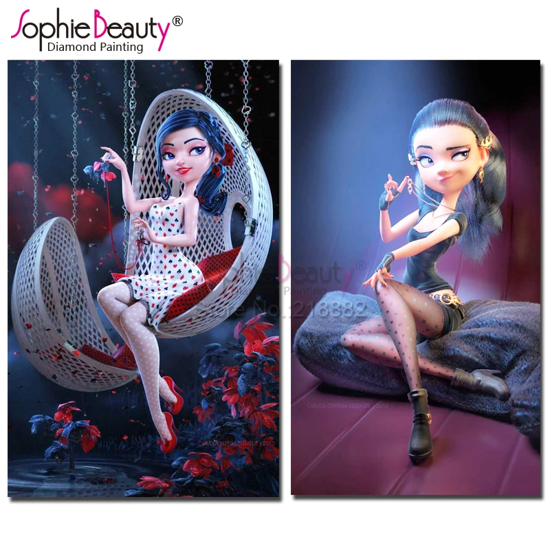 

Sophie Beauty Diy Diamond Painting Needlework Diamond Embroidery Modern girl Full Dimond Mosaic Cross Stitch Room DecorationC195