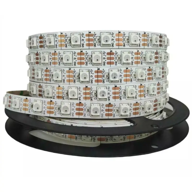 Индивидуально Адресуемая ws2812b WS2812 RGB 5050 Светодиодная лента Smart Full color Pixel IC Ditigal водонепроницаемая лента светильник DC5V 1 м/4 м/5 м