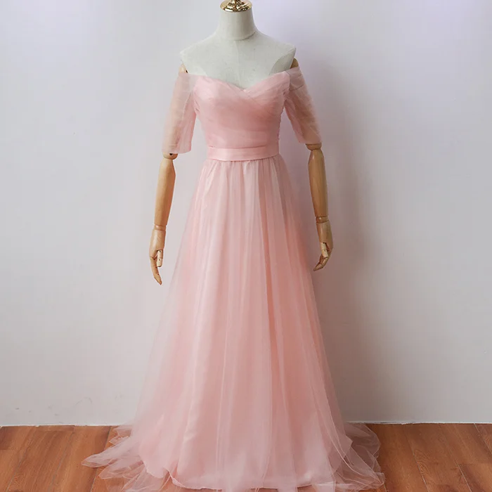 Женское длинное вечернее платье розовое элегантное для свадьбы вечеринки
