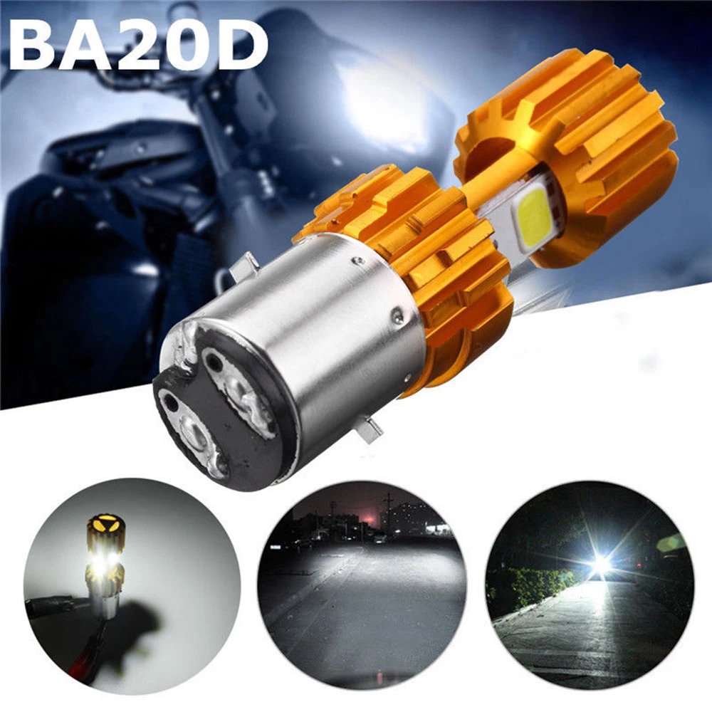 BA20D светодиодный COB мотоциклетная велосипедная фара Hi/короче спереди и длиннее