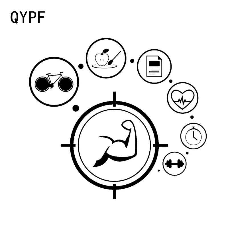 

QYPF 16,3*5,6 см интересный фитнес Декор автомобильный стикер виниловые аксессуары Силуэт черный/серебристый C16-0860