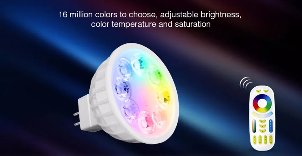 Tanbaby Mi. Светильник 2,4G беспроводной смарт GU10 Светодиодный светильник RGB+ CCT изменение цвета затемняемый Точечный светильник 4 Вт AC 85-265 в wifi Пульт дистанционного управления