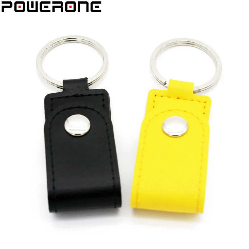 POWERONE металлический кожаный брелок Флешка usb флеш-накопитель 64 ГБ 32 ГБ 8 ГБ USB 2,0 коммерческий usn флеш-накопитель карта памяти