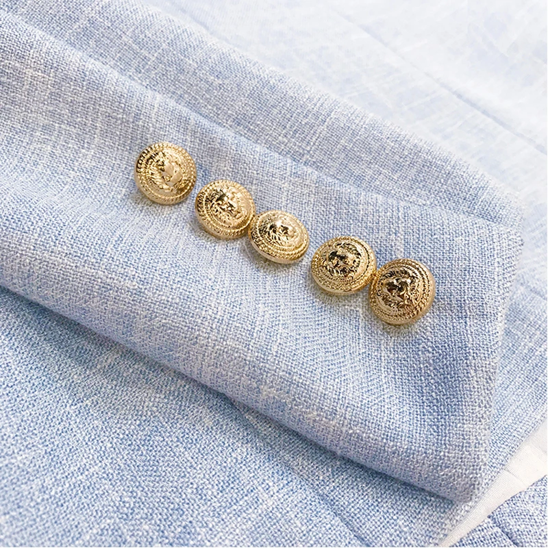 

HIGH QUALITY Newest 2021 Designer Blazer Women's Long Sleeve Double Breasted Metal Lion Buttons Blazer Jacket Outer S-XXXL