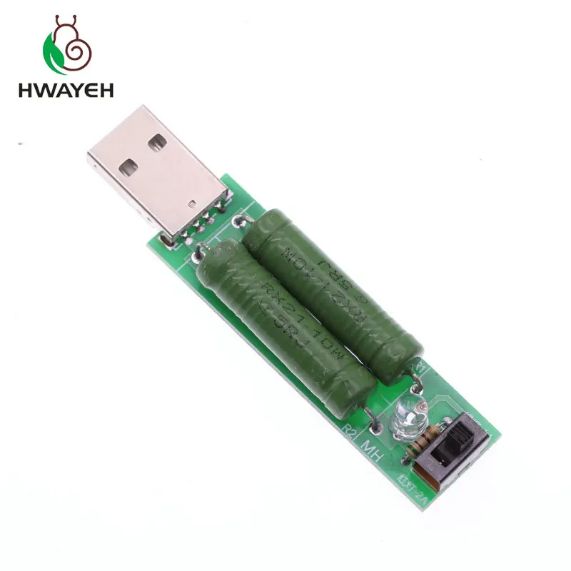 Мини разрядный резистор USB 2а/1А с переключателем 1А зеленый светодиод 2А красный