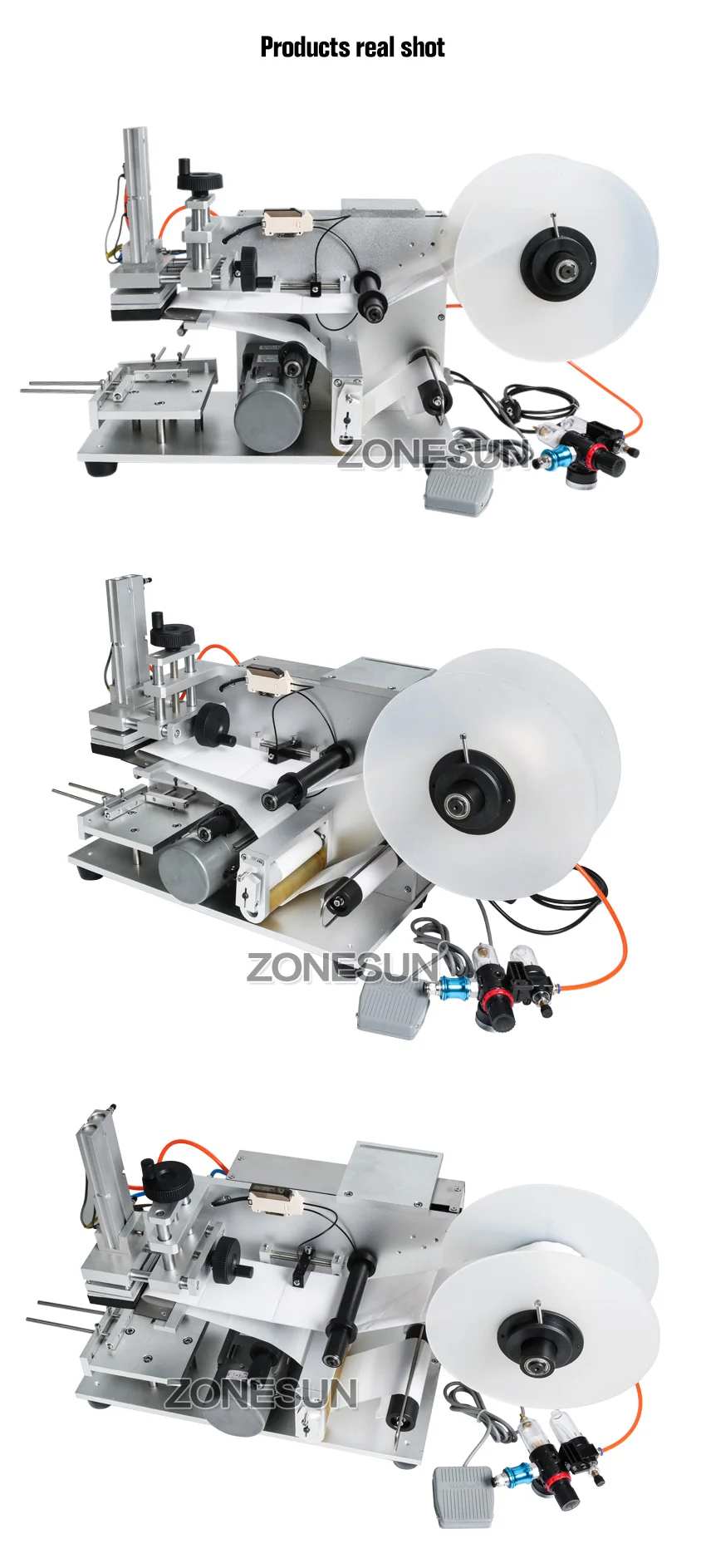 ZONESUN LT-60 полуавтоматическая этикетировочная машина для лекарств для этикетирования бутылок, медицина бутылки маркировки машины