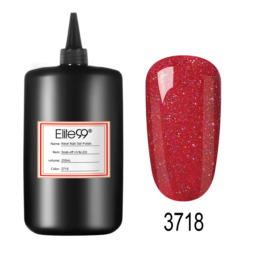 Elite99 250 мл неоновый Цветной Гель лак для нейл арта Полупостоянный мерцающий УФ