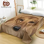 Постельное белье BeddingOutlet с 3D-принтом собаки, коричневое Коричневое постельное белье с изображением таксы, 1 шт.