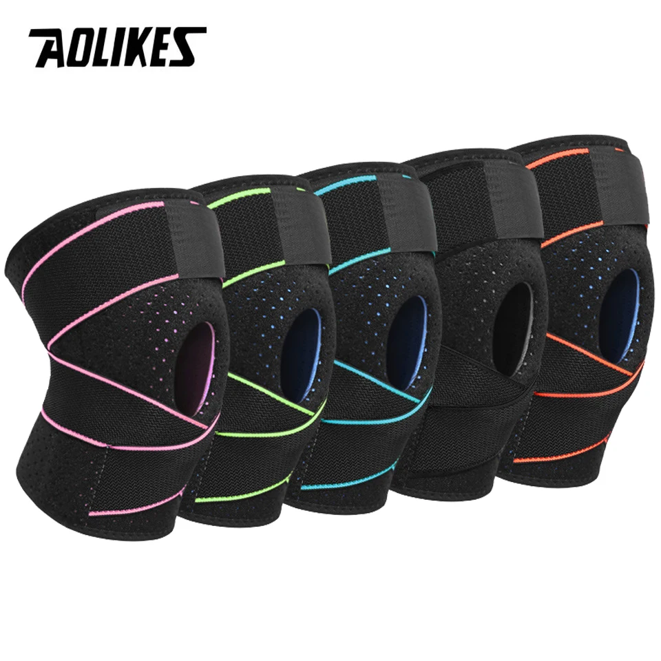 AOLIKES 1 шт. бандаж на колено нескользящий открытый коленный Фиксатор с