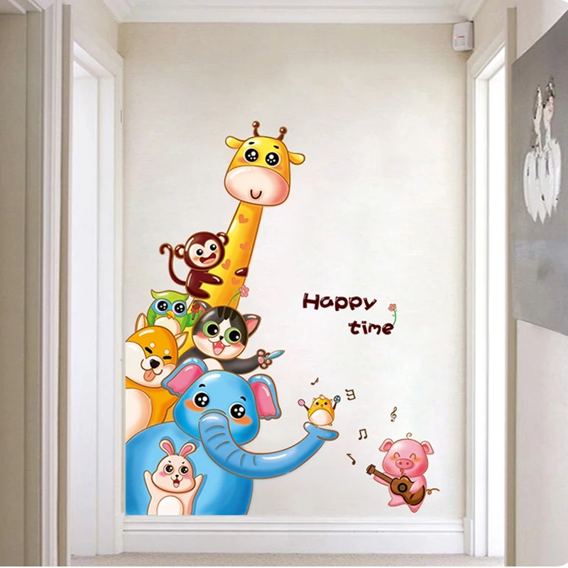 Настенные стикеры HAPPY TIME для детей бумажные наклейки на стену домашний декор