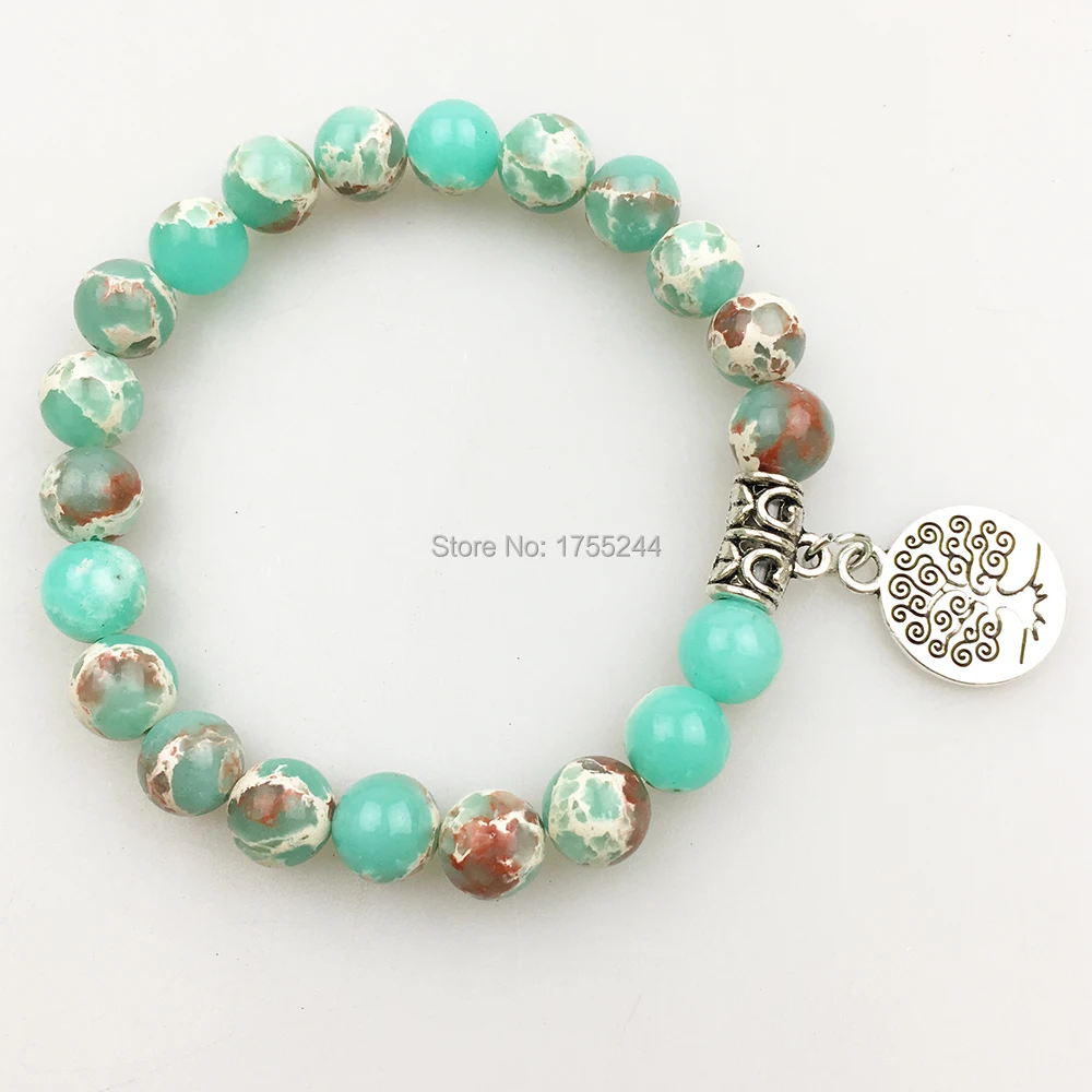 Лидер продаж мужской каменный браслет SN1176 Модный Зеленый регалитовый для йоги