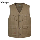 Жилетка мужская с несколькими карманами, хлопковая безрукавка на пуговицах, тонкая Удобная жилетка армейского зеленого цвета хаки, для инструментов, на лето