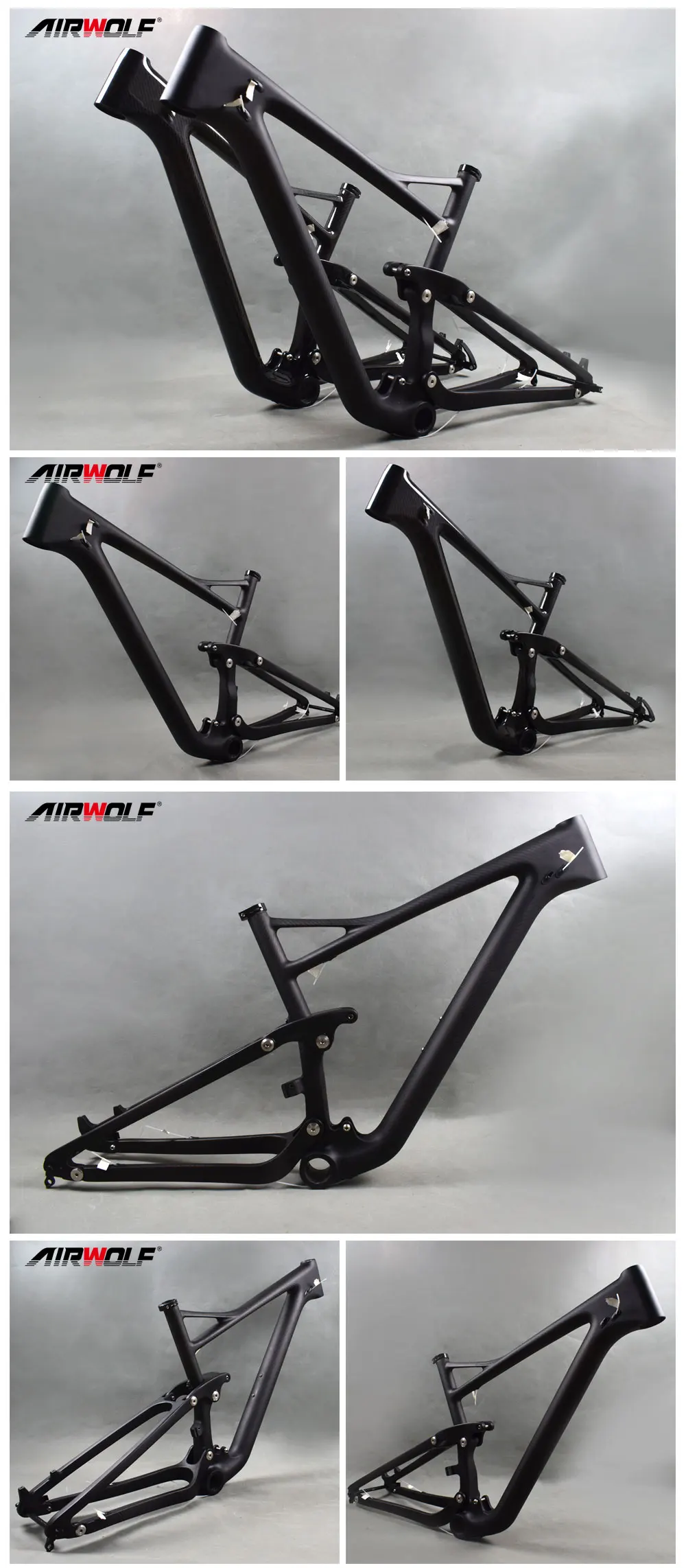 Airwolf карбоновая mtb рама Toray T1000 карбоновая подвеска trail bike 29 велосипедная Рама размер 29er* 2,4 велосипедная Рама 29 карбоновая