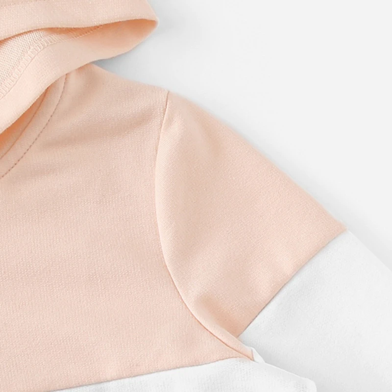 SHEIN/Детская куртка с капюшоном на молнии для маленьких девочек; пальто; детская одежда; коллекция года; весенние повседневные куртки с цветными карманами
