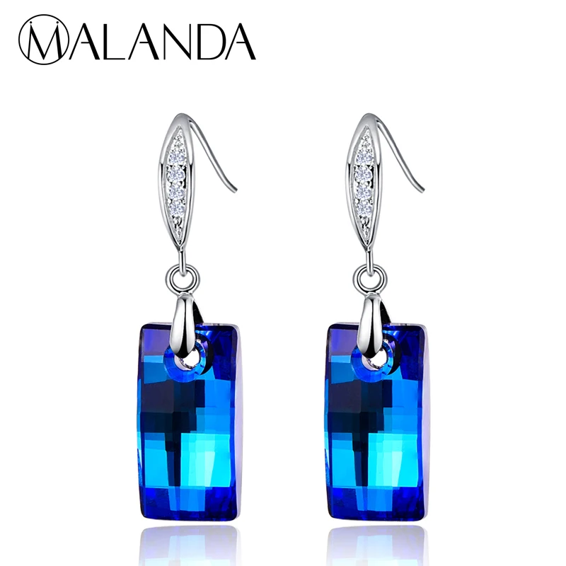 Malanda бренд 2017 Новая мода городских кулон кристалл от Swarovski Висячие серьги для Для