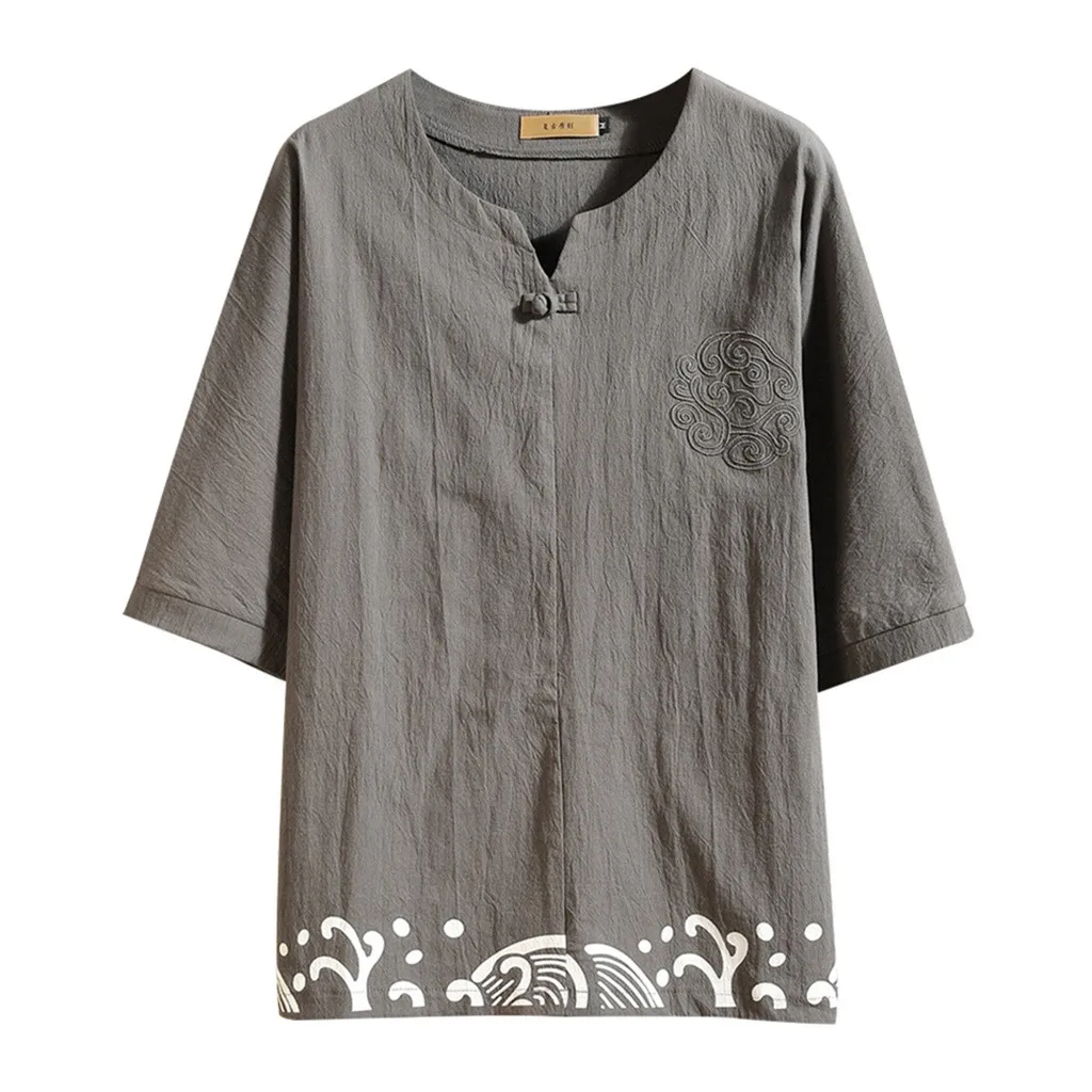 Новое поступление мужские футболки летние повседневные хлопковые льняные с