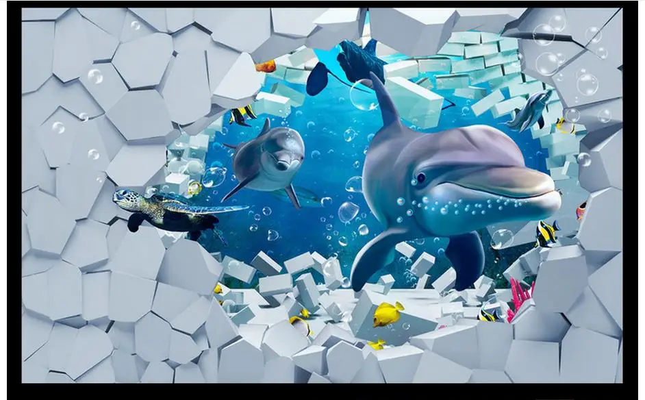 3D настенные фрески обои на заказ подводный мир Трехмерная живопись фоновая стена