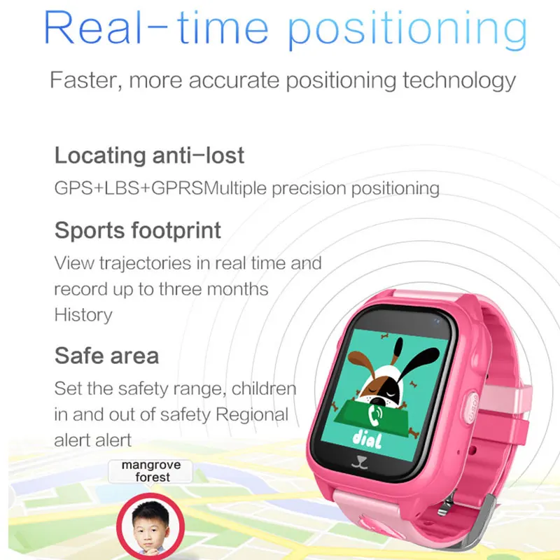 Детские Смарт-часы GPS позиционирование IP67 водонепроницаемый SOS длительное время