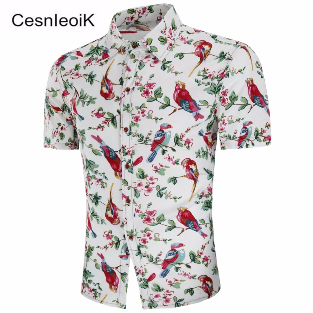 Мужские s Гавайские рубашки с коротким рукавом цветочные мужские летние masculina camisa