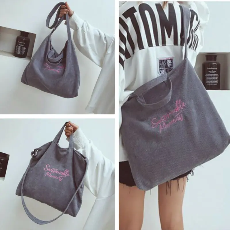 Женская сумка-мессенджер вместительная Вельветовая Повседневная сумка через