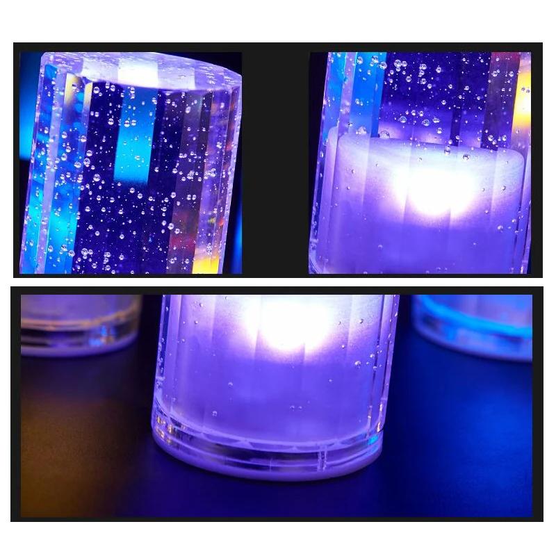 Красочный атмосферный светильник s кофе бар KTV DIY светодиодный ночник USB перезаряжаемая настольная лампа кристалл пузырь светодиодный ночной Светильник светильники