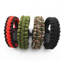 camping hiking survival parachute cord bracelet for men rope with whistle buckle emergency kit wristbands men jewelry 2022