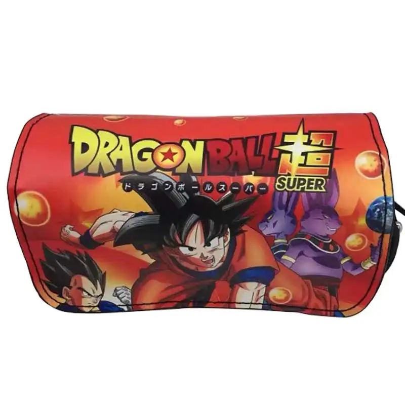 Прекрасный мультфильм кожаная ручка сумки карандаш японского аниме Dragon Ball Z кошелек канцелярские чехол подарки студент двойная молния кошелек, ручка - Цвет: I