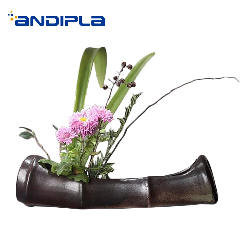 Креативный цветочный горшок керамическая бамбуковая ваза/Офисная искусственная
