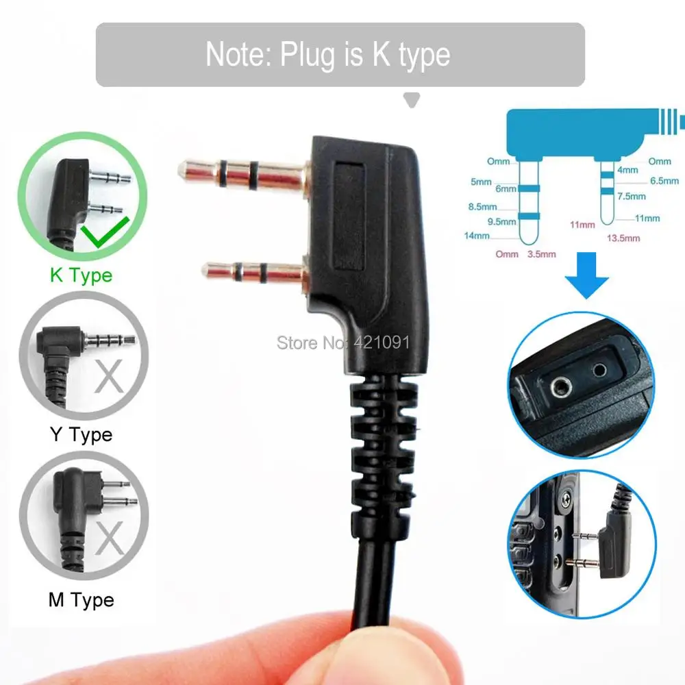 PTT 2 Pin Динамик гарнитуры микрофон для Baofeng UV 5R УФ BF 888S 888 s 5RA Kenwood рация