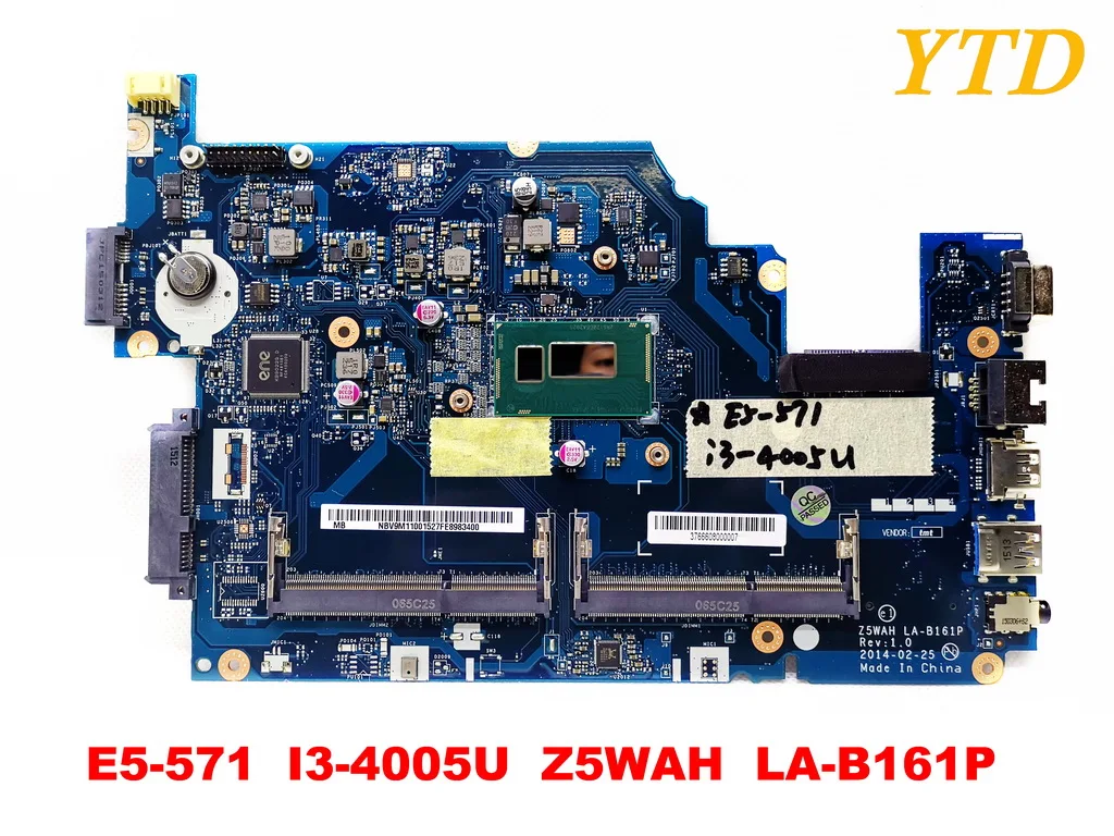 Для ACER E5-571G Материнская плата ноутбука E5-571 I3-4005U Z5WAH LA-B161P испытанное хорошее