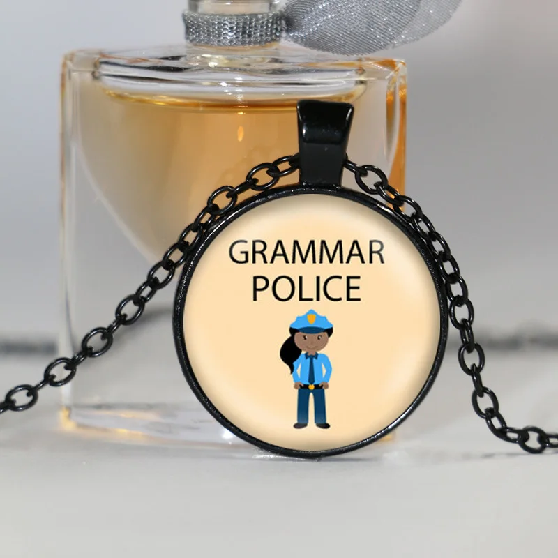 (1 шт./лот) грамматическая полиция художественное ожерелье кулон подарок девушка