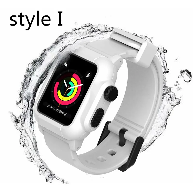 style I Спортивный Силиконовый каучуковый ремешок для наручных часов Apple Watch Serise 5/4/3/2 мягкие Водонепроницаемый кабель-браслет на запястье для наручных часов iwatch, 40 мм 44 мм 42 мм - Цвет ремешка: style I