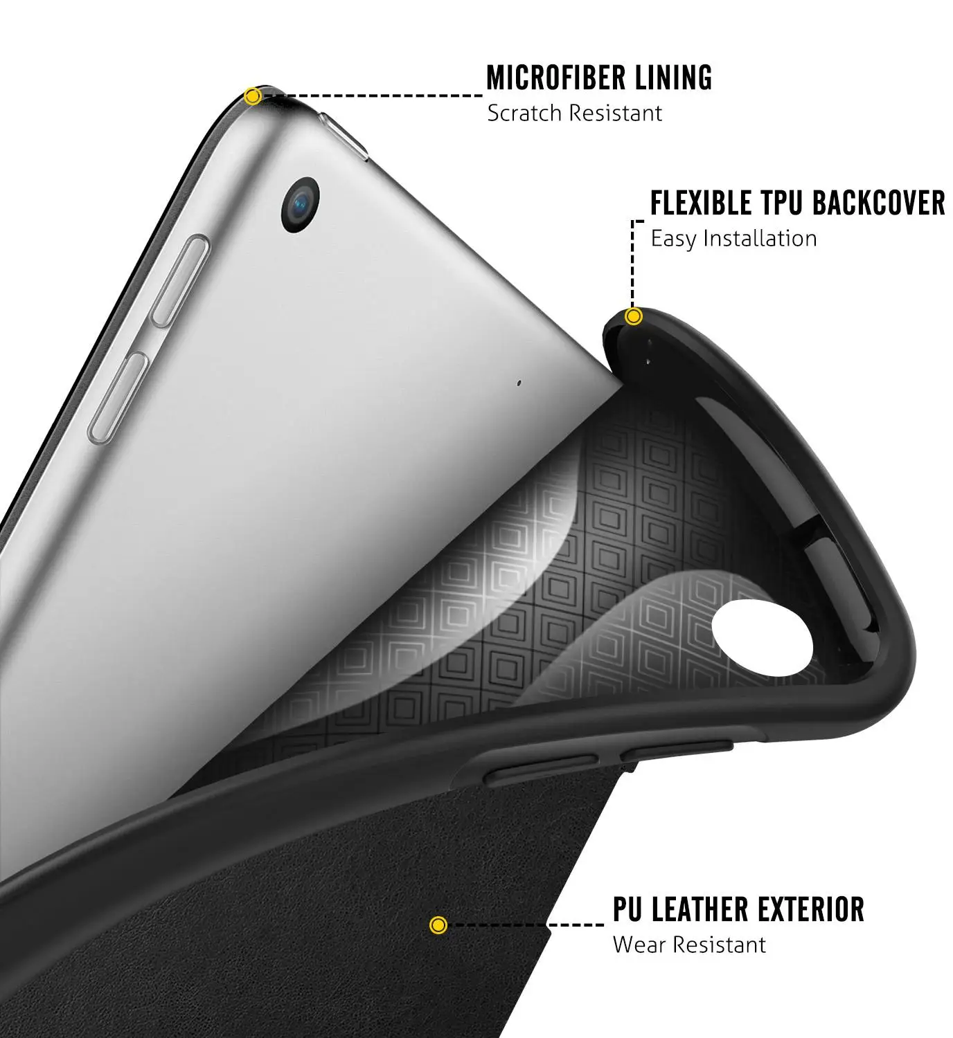 Чехол для нового iPad Mini 5 2019 (5 го поколения 7 9 дюйма) с держателем карандаша Apple