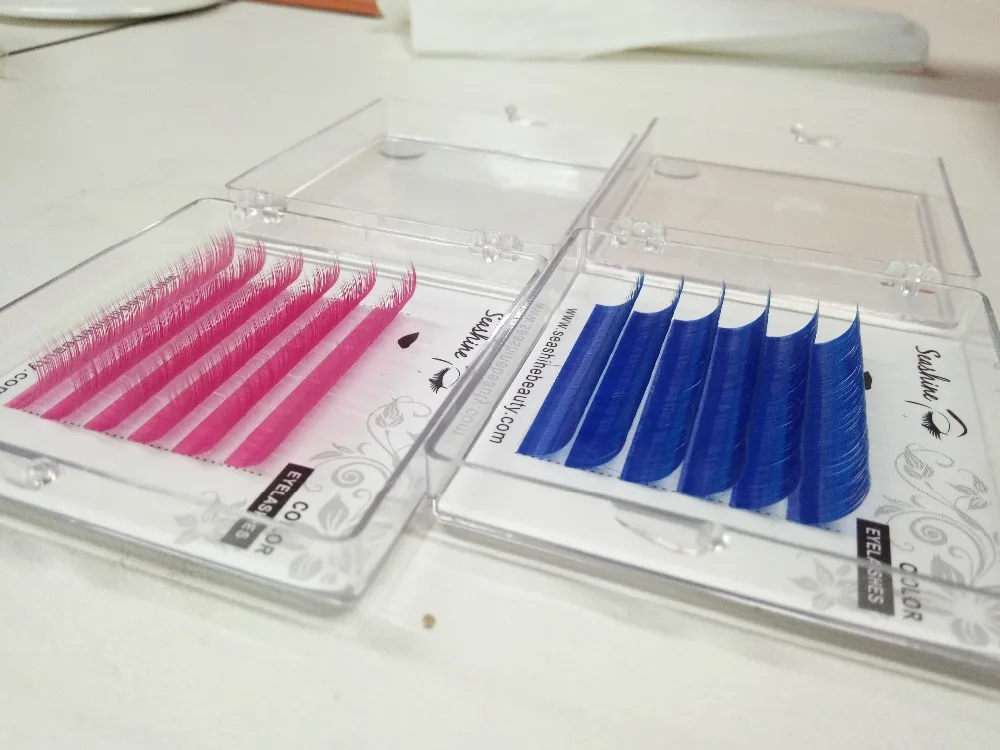 Горячая распродажа!! Красочные ресницы поддельные, цветные индивидуальные искусственные ресницы-наращивание 100% ручной работы.