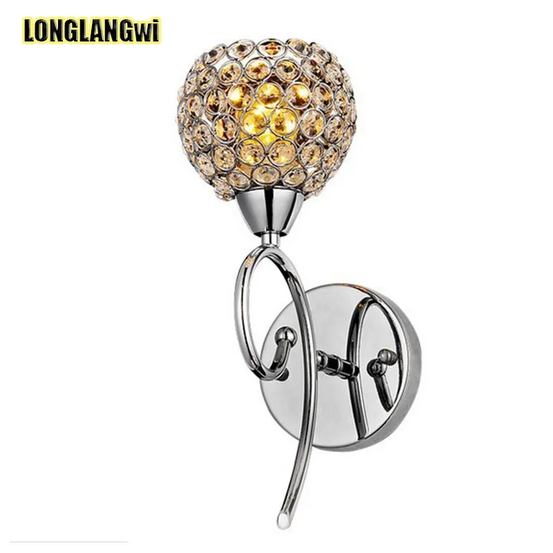 

Modern Brief K9 Crystal Wall Lamps Sconce Art Bedroom Hotel Corridor Stairs Decoration Luminaire E14